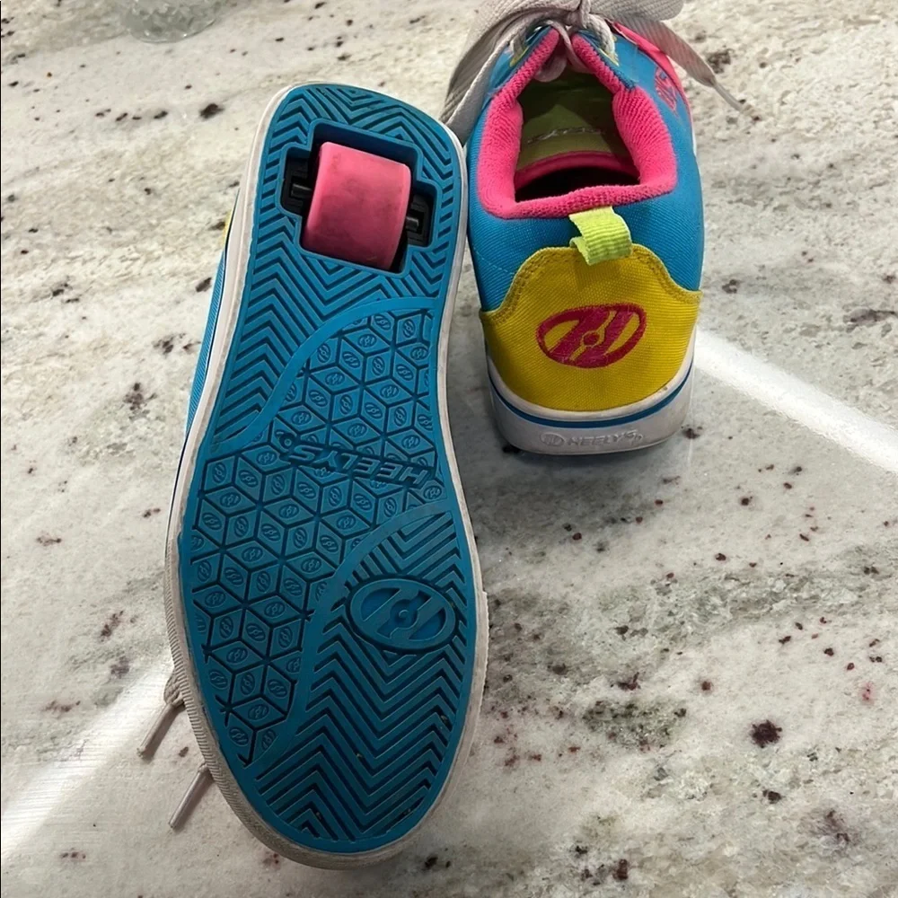 Heelys Pink and Blue Low-Top Sneakers with Wheels